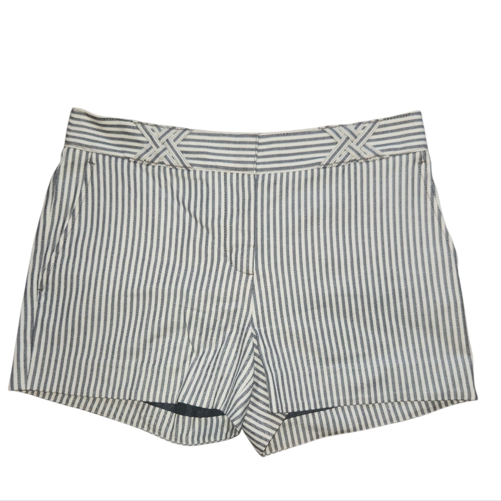 Tory Burch Gray Striped High Waist Shorts